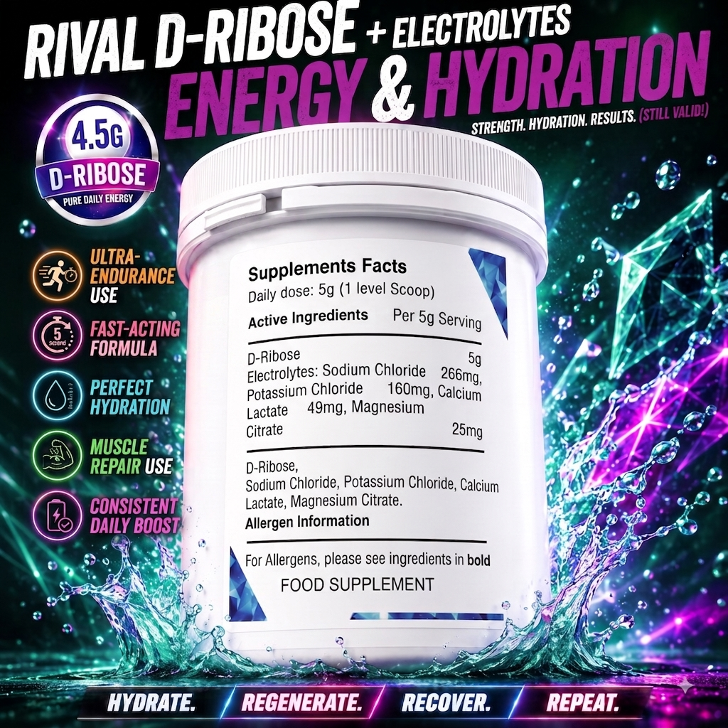 D-RIBOSE PLUS ELECTROLYTES 250G (50 SERVINGS)