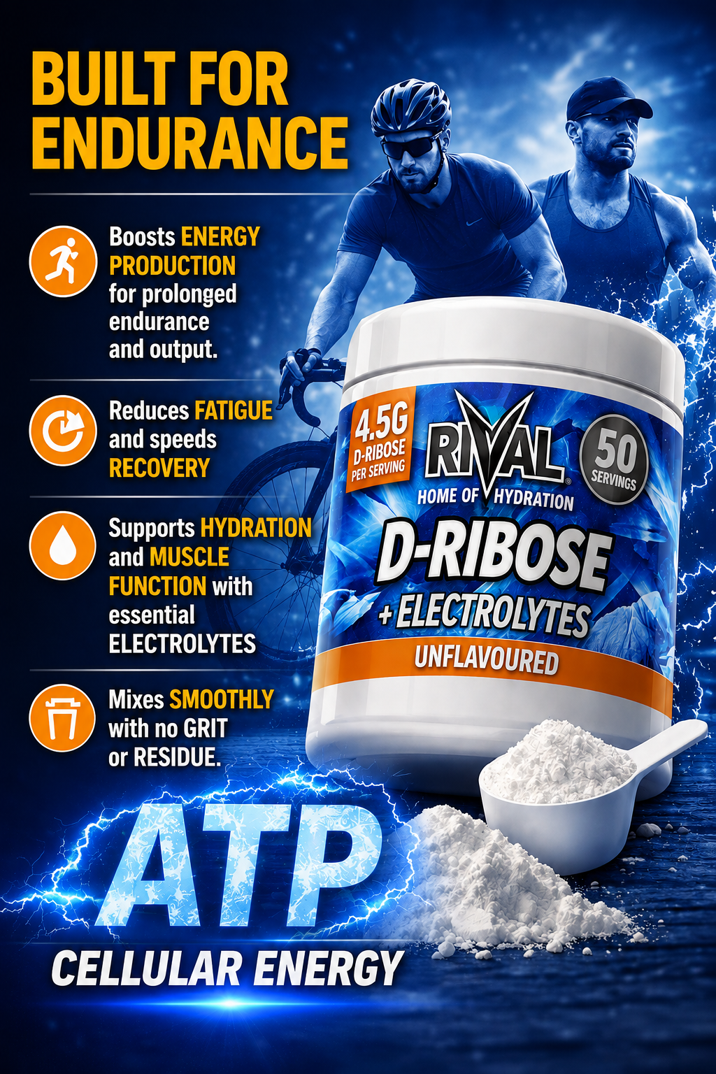 D-RIBOSE PLUS ELECTROLYTES 250G (50 SERVINGS)